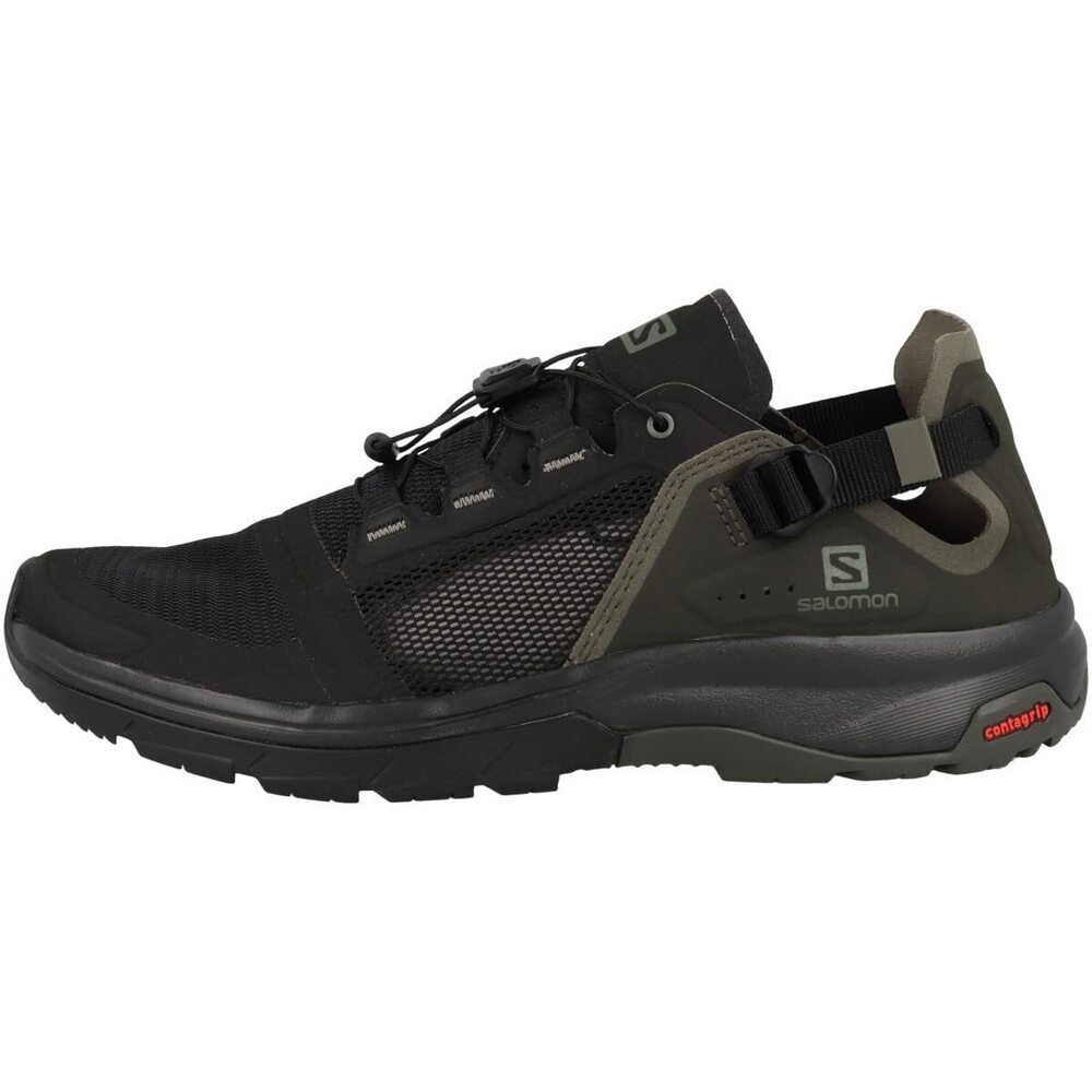 SALOMON TECH AMPHIB 4 HIKING SHOES FOR MEN SNEAKER, BLACK/BELUGA/CASTOR GRAY, 10 - Picture 2 of 6